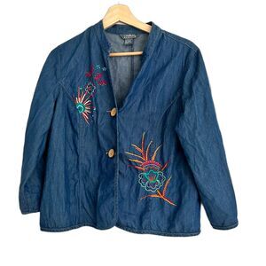 City Blues Stylish Jacket with Boho Embroidery